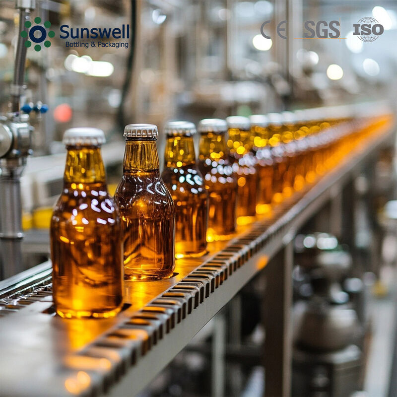 Automatic 3-in-1 Glass Bottling & Filling Machine for Beer Production