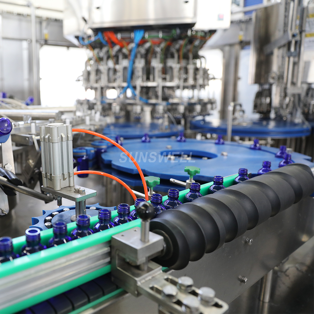 Automatic 2 oz glass bottle tonic rinsing servo piston filling capping machine