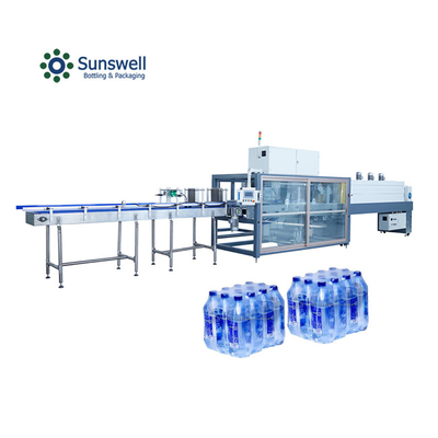 Verpackungsmaschine für geschmackvolle Säfte aus Kunststoff, für Softdrinks aus PE-Film, für Glasflaschen