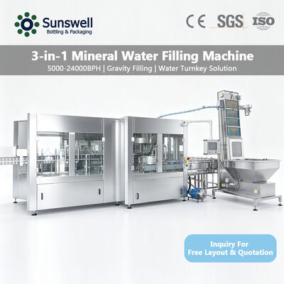 Hochgeschwindigkeits-Abfüllanlage für Mineralwasser mit 24000 bph und 500 ml, komplette Wasserfüllausrüstung