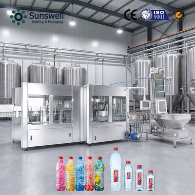 Automatische 24000BPH 500ml Reinwasserabfüllanlage Spül-, Füll- und Verschließanlage